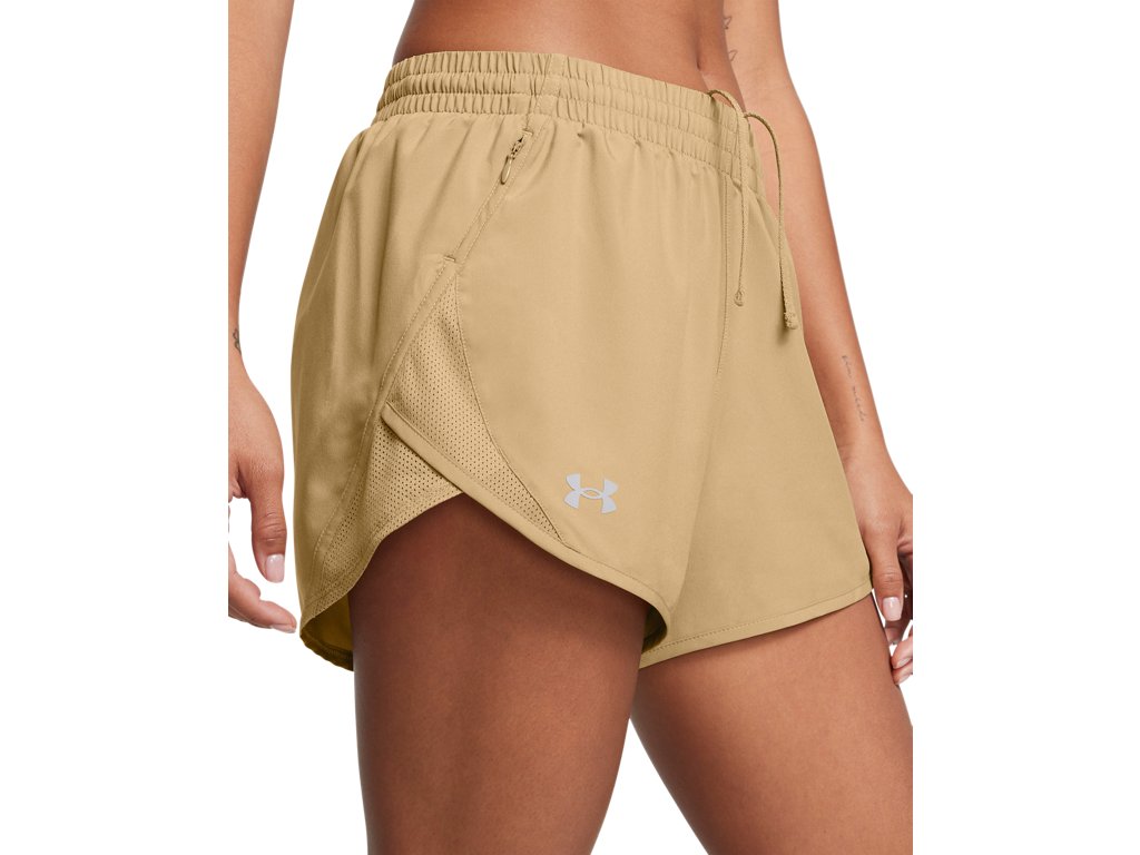Under Armour Womens UA Fly-By 3in Shorts - Lightweight with Breathable Mesh Panels