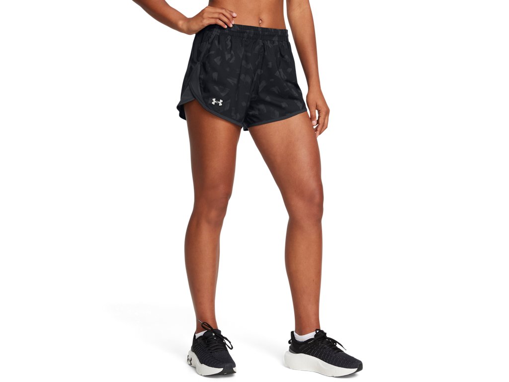 Under Armour Womens Fly-By Printed 3in Shorts - Updated Waistband and Side Zip Pocket