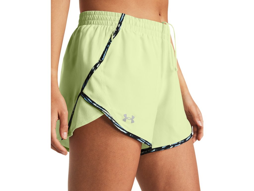 Under Armour Womens Fly-By Printed 3in Shorts - Updated Waistband and Side Zip Pocket