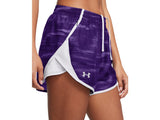 Under Armour Womens Fly-By Printed 3in Shorts - Updated Waistband and Side Zip Pocket