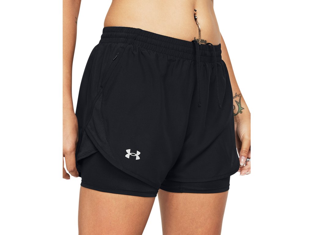 Under Armour Womens UA Fly-By 2-in-1 Shorts - Sweat Wicking and Breathable