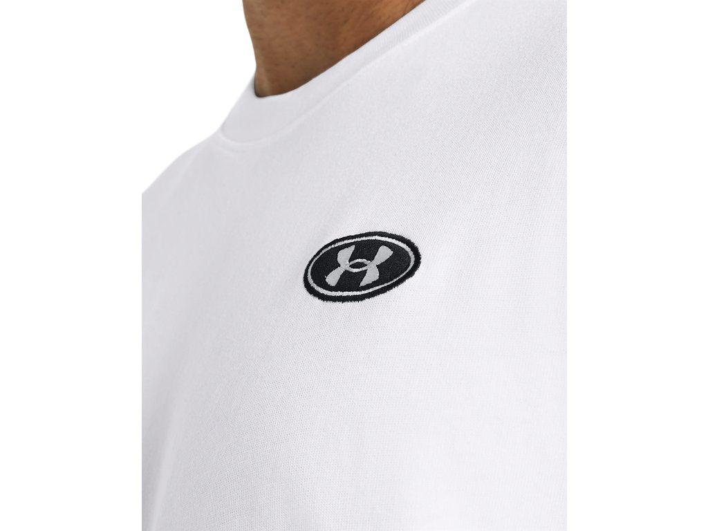 Under Armour Men's Heavyweight Left Chest Patch Short Sleeve T-Shirt - Comfortable Cotton Blend