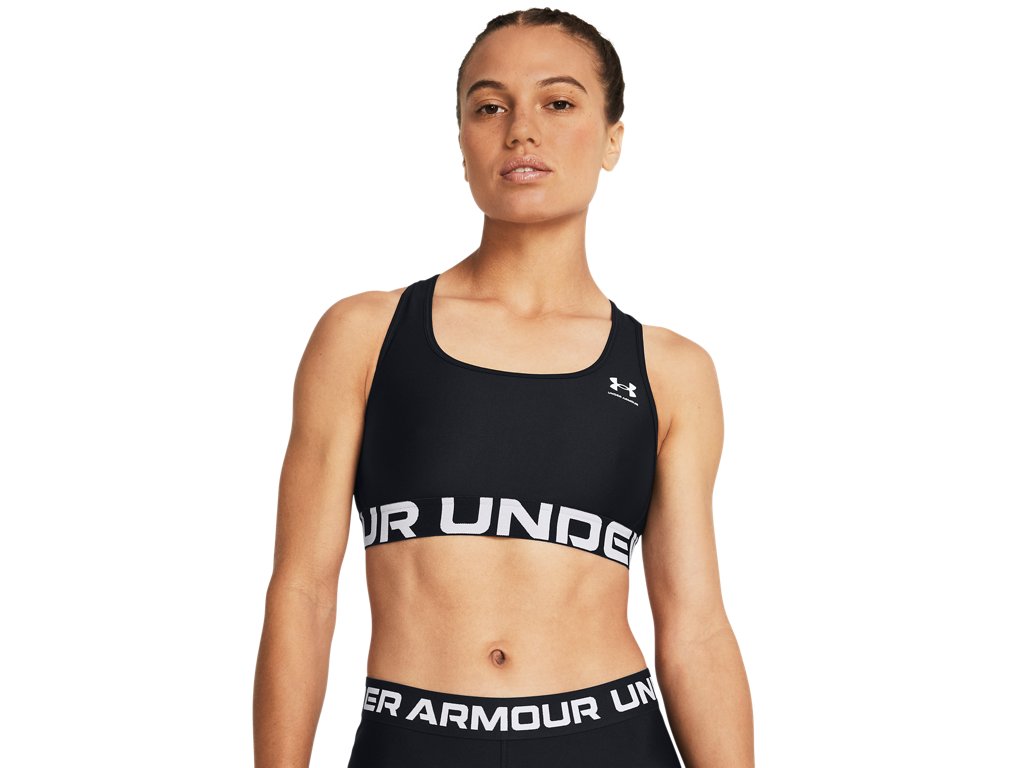 Under Armour Womens HeatGear Armour Mid Branded Sports Bra - Superior Comfort and Support
