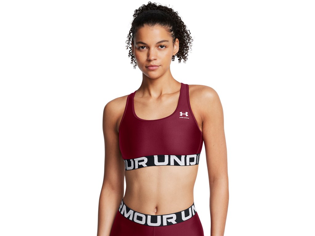 Under Armour Womens HeatGear Armour Mid Branded Sports Bra - Superior Comfort and Support