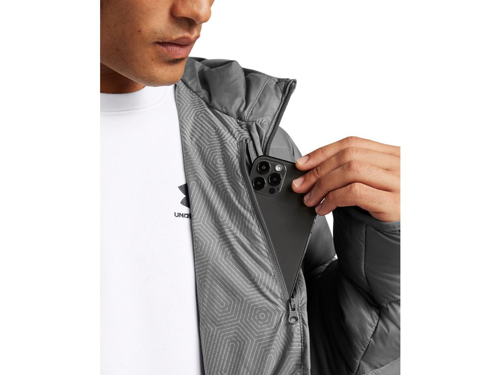 Under Armour Mens Legend Down Hooded Jacket - Water Repellent and Insulated
