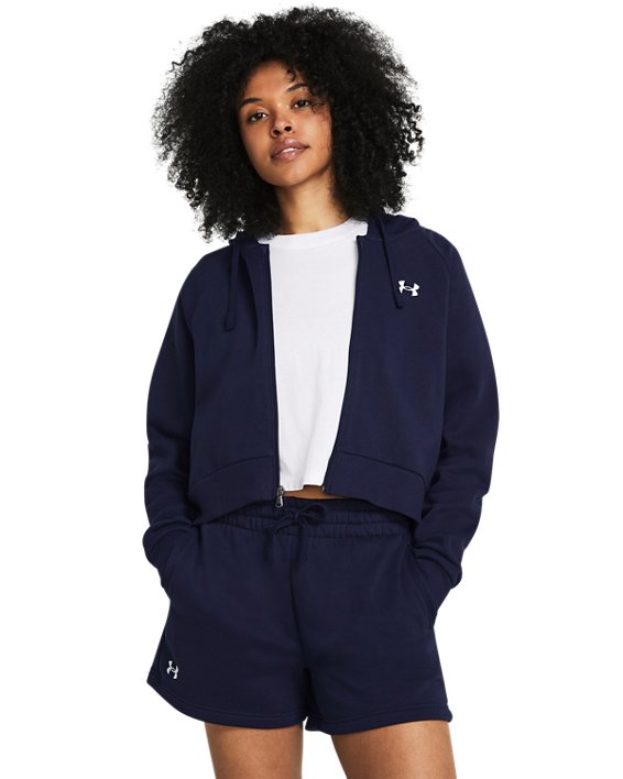 Under Armour Womens Rival Fleece Crop Full-Zip - Ultra-Soft and Warm