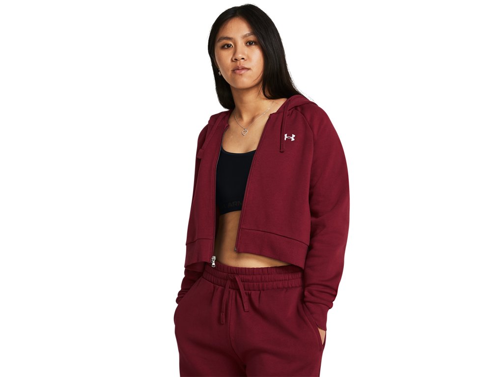 Under Armour Womens Rival Fleece Crop Full-Zip - Ultra-Soft and Warm