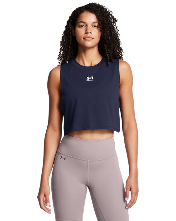 Under Armour Womens Cropped Logo Tank Top - Quick-Drying Comfort