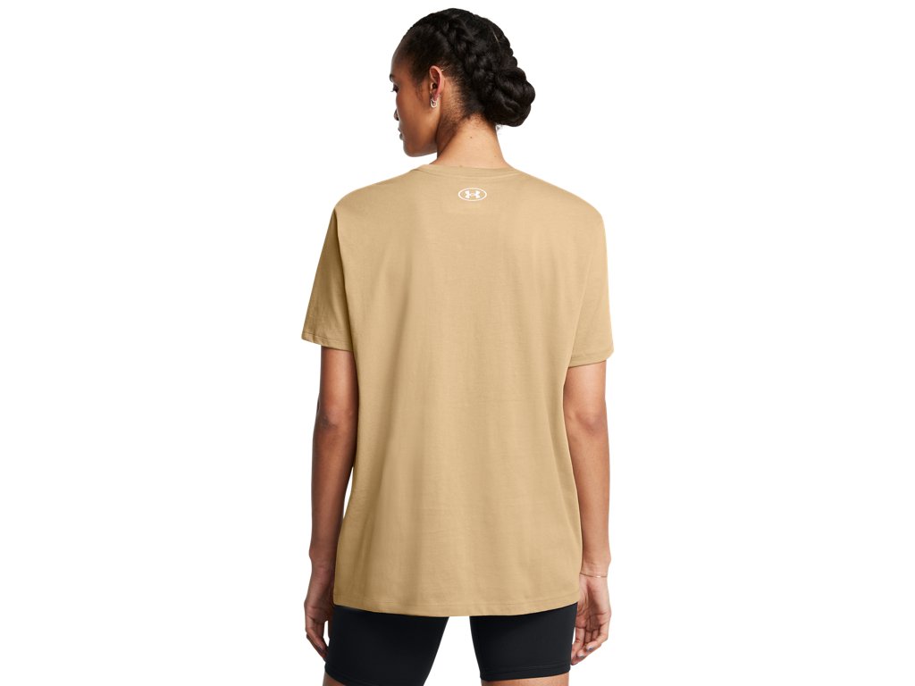Under Armour Womens BF Oversized Logo Short Sleeve T-Shirt - Quick-Drying Cotton Blend