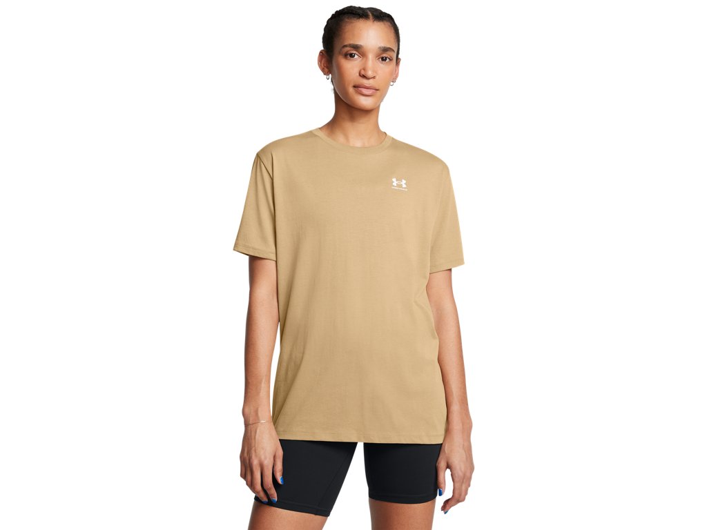Under Armour Womens BF Oversized Logo Short Sleeve T-Shirt - Quick-Drying Cotton Blend