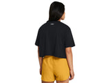 Under Armour Womens Boxy Crop Logo Short Sleeve T-Shirt - Quick-Drying Cotton Blend