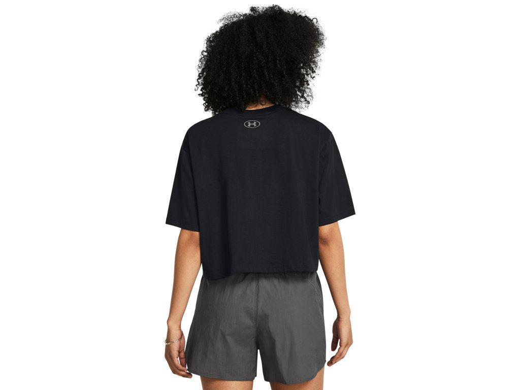 Under Armour Womens Boxy Crop Branded Short Sleeve T-Shirt - Quick Drying