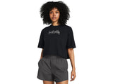 Under Armour Womens Boxy Crop Branded Short Sleeve T-Shirt - Quick Drying