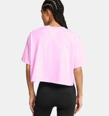 Under Armour Womens Boxy Crop Branded Short Sleeve T-Shirt - Quick Drying