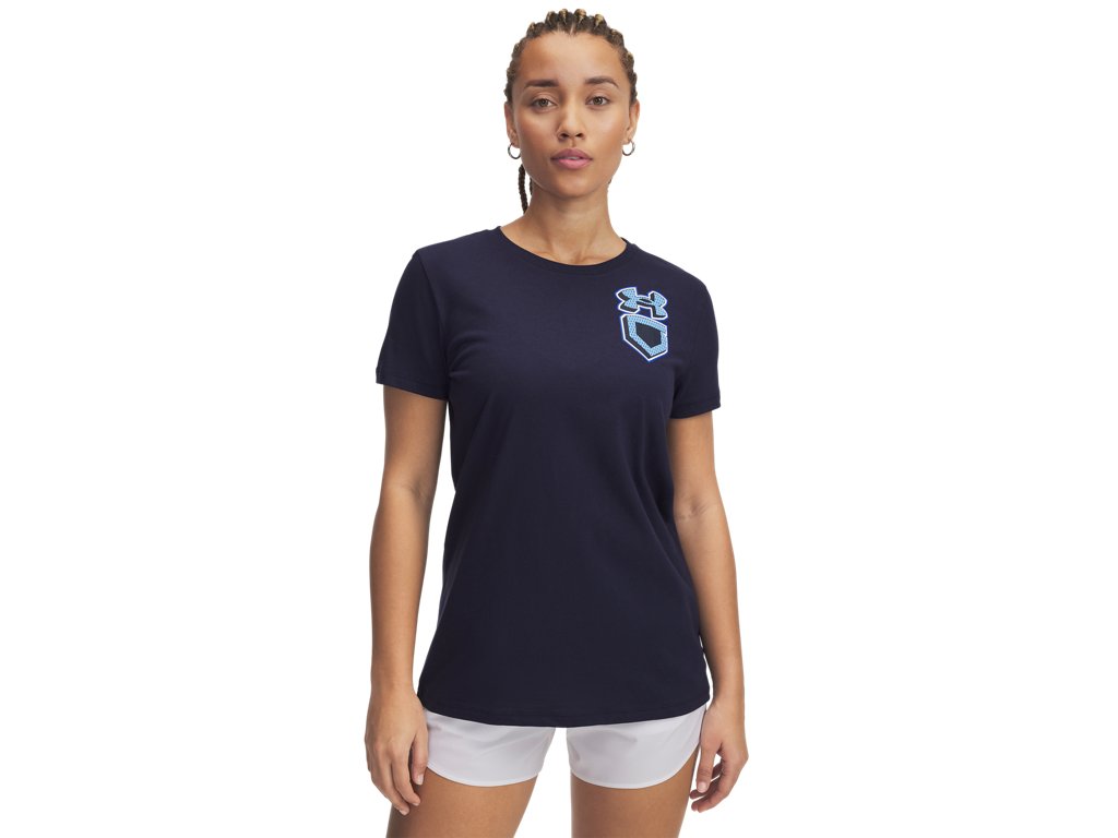 Under Armour Womens Softball Icon Left Chest Short Sleeve Shirt - Comfortable Cotton Blend