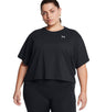 Under Armour Womens Boxy Crop Logo Short Sleeve T-Shirt - Quick-Drying Cotton Blend