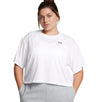Under Armour Womens Boxy Crop Logo Short Sleeve T-Shirt - Quick-Drying Cotton Blend