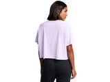 Under Armour Womens UA Wash Logo Boxy Crop Short Sleeve T-Shirt - Quick-Drying Cotton Blend