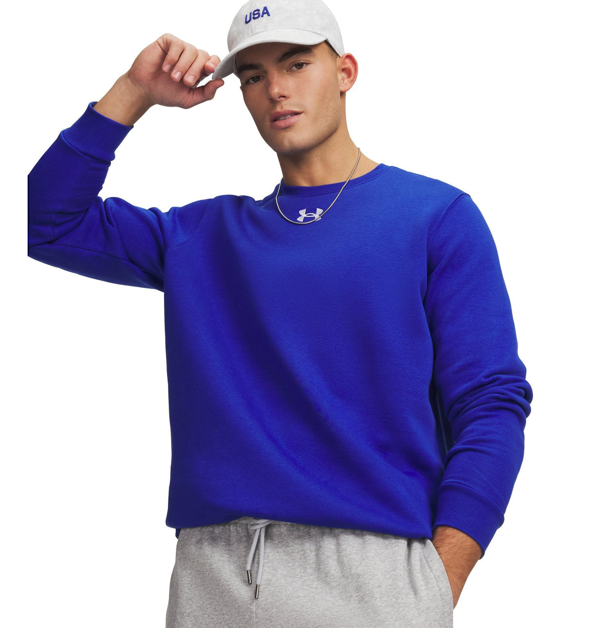 Under Armour Adult Mens Armour Fleece Team Icon Crew Sweatshirt