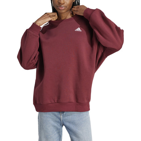 adidas 3 Stripe Fleece Oversized Womens Sweatshirt
