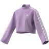 adidas 3 Stripe Fleece Quarter Zip Womens Sweatshirt