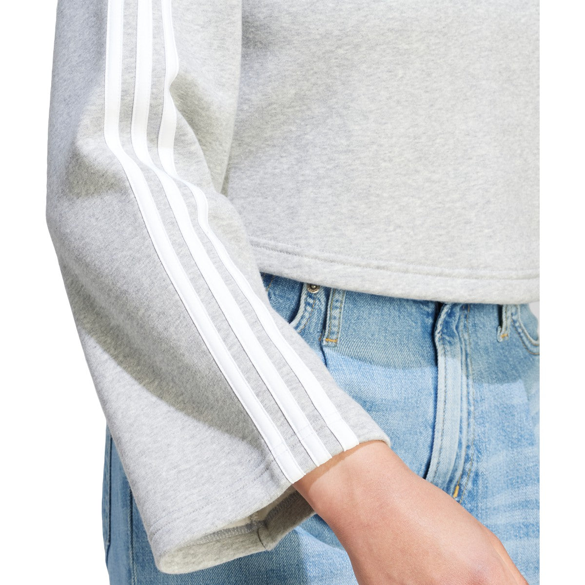 adidas 3 Stripe Fleece Quarter Zip Womens Sweatshirt