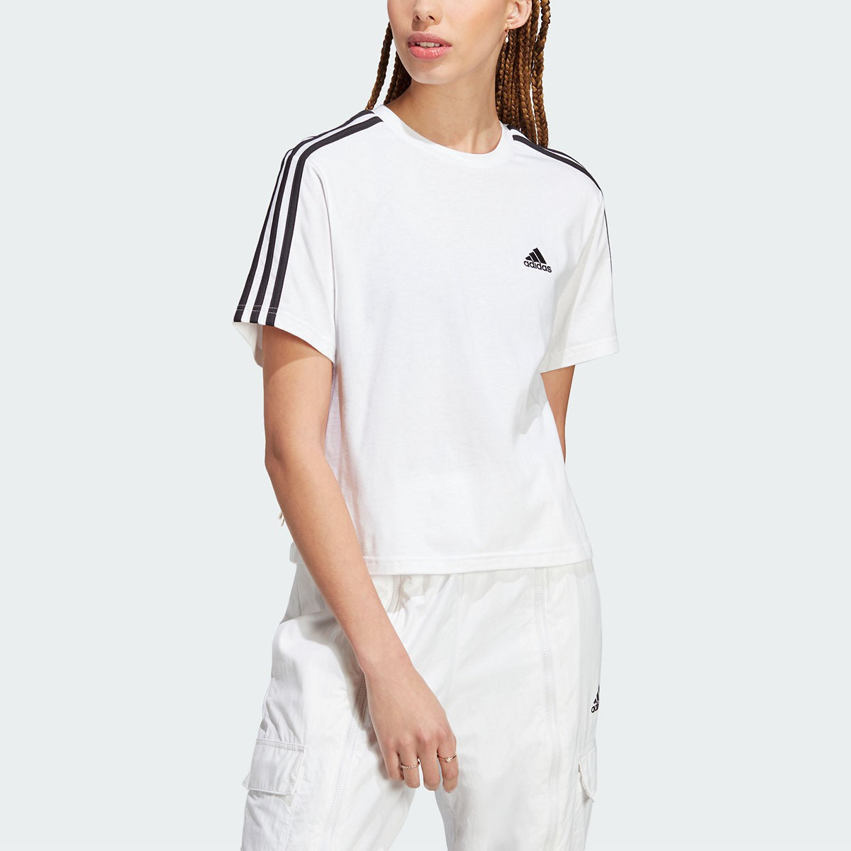 adidas 3 Stripe Womens Crop Top