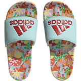 adidas Adilette Comfort Womens Slides with Flower Print
