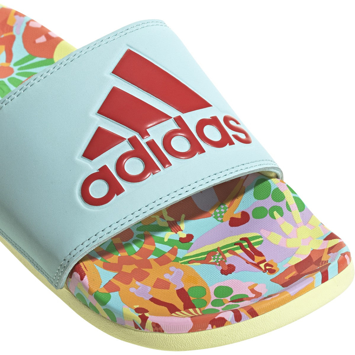adidas Adilette Comfort Womens Slides with Flower Print