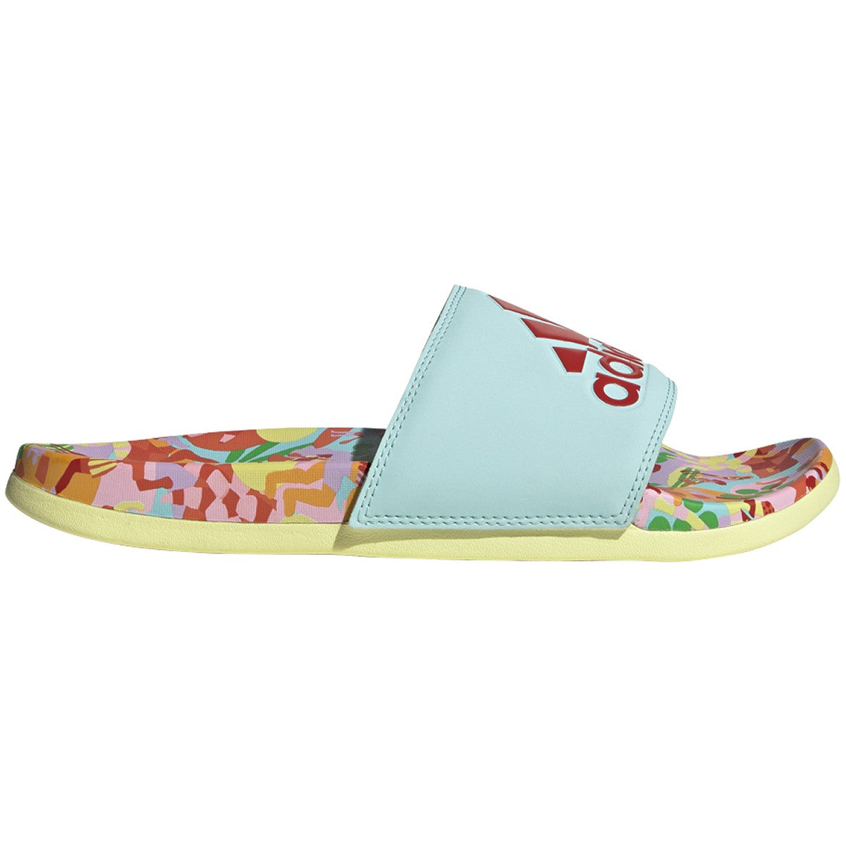 adidas Adilette Comfort Womens Slides with Flower Print