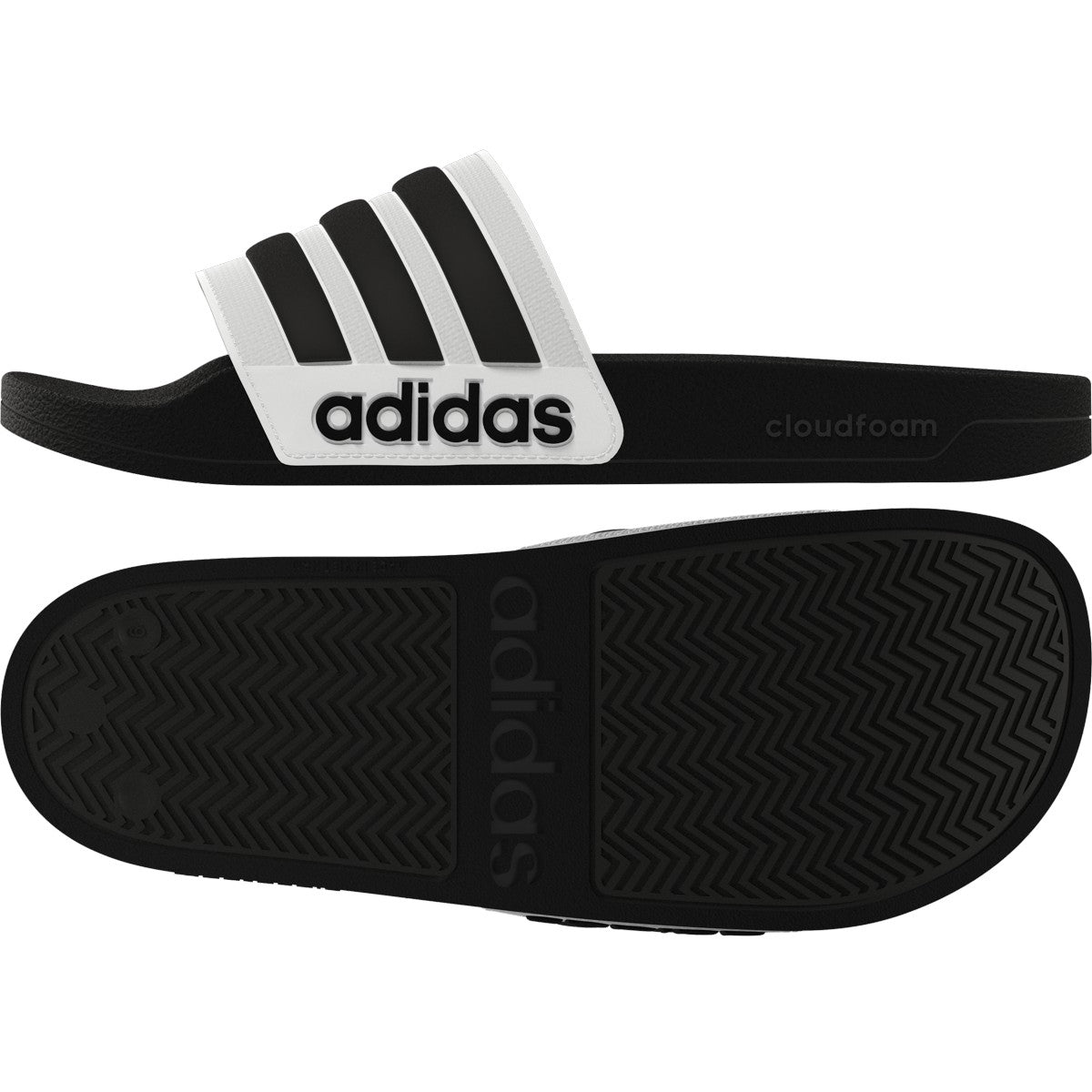 adidas Adilette Shower Mens Slides in Black and White