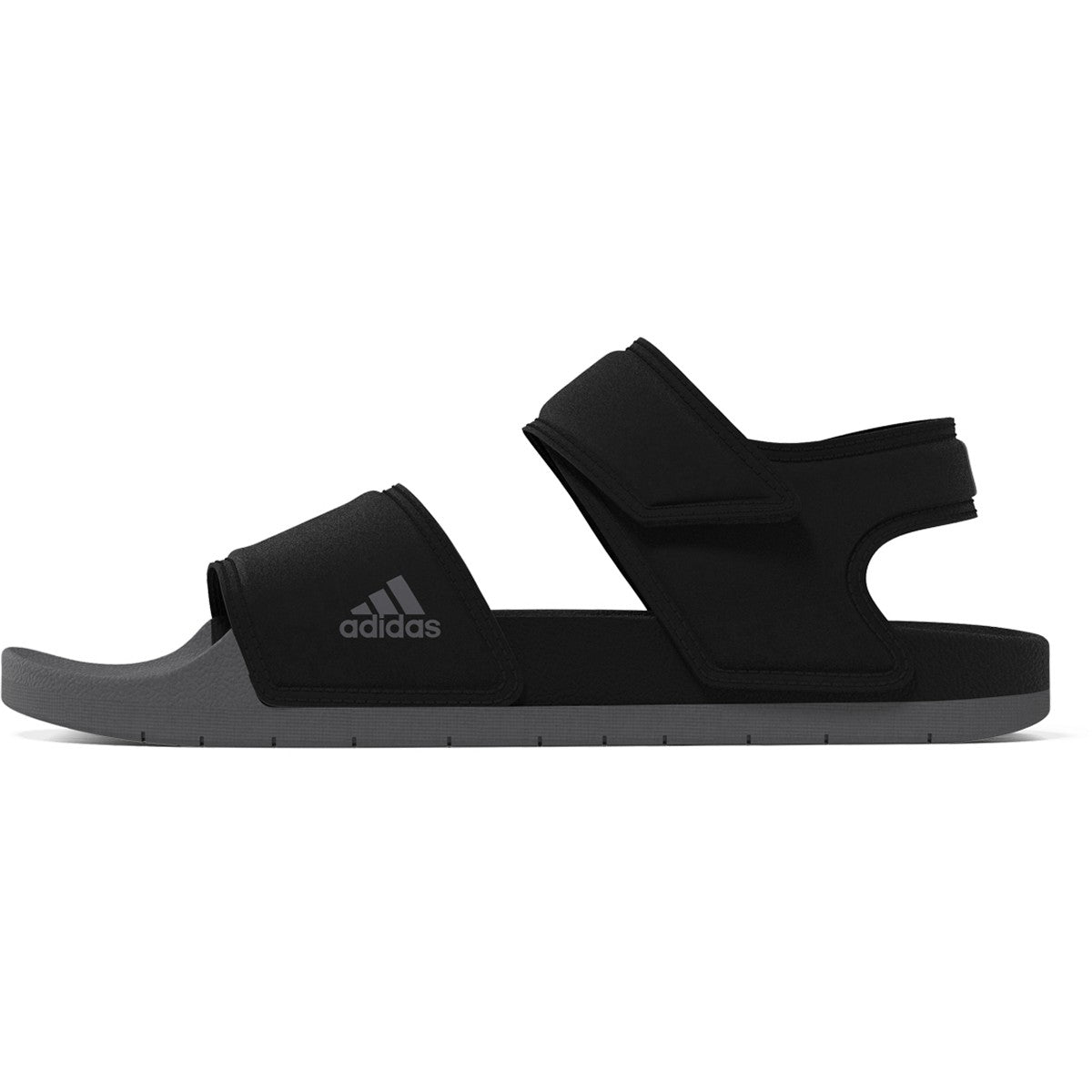 adidas Adilette Mens Swim Sandal in Black and Grey