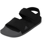 adidas Adilette Mens Swim Sandal in Black and Grey
