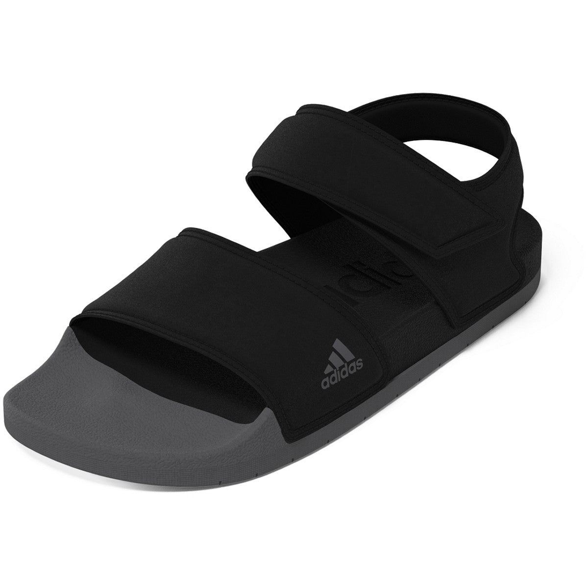 adidas Adilette Mens Swim Sandal in Black and Grey
