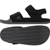 adidas Adilette Mens Swim Sandal in Black and Grey