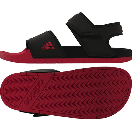 adidas Adilette Mens Swim Sandal in Red and Black