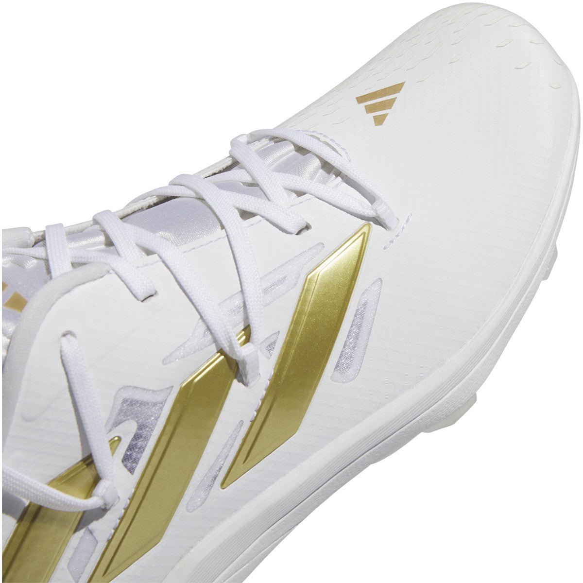 adidas Adizero Afterburner 9 TPU Mens Baseball Cleats in White and Gold