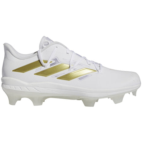 adidas Adizero Afterburner 9 TPU Mens Baseball Cleats in White and Gold
