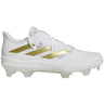 adidas Adizero Afterburner 9 TPU Mens Baseball Cleats in White and Gold