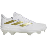 adidas Adizero Afterburner 9 TPU Mens Baseball Cleats in White and Gold