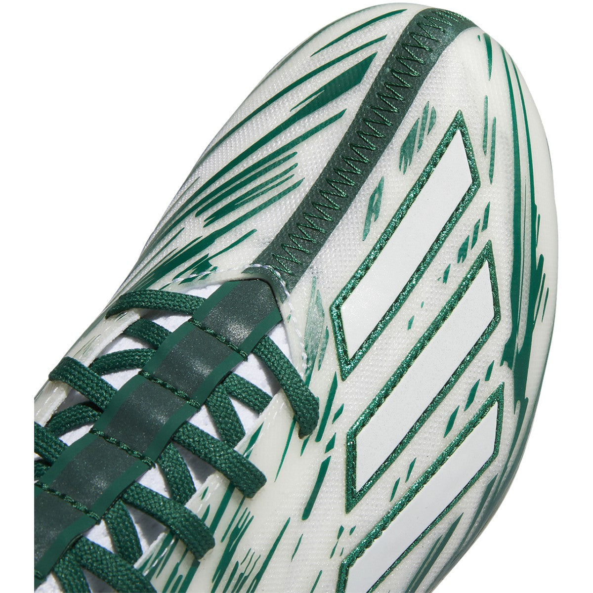 adidas Adizero Mens Football Cleats in White and Dark Green