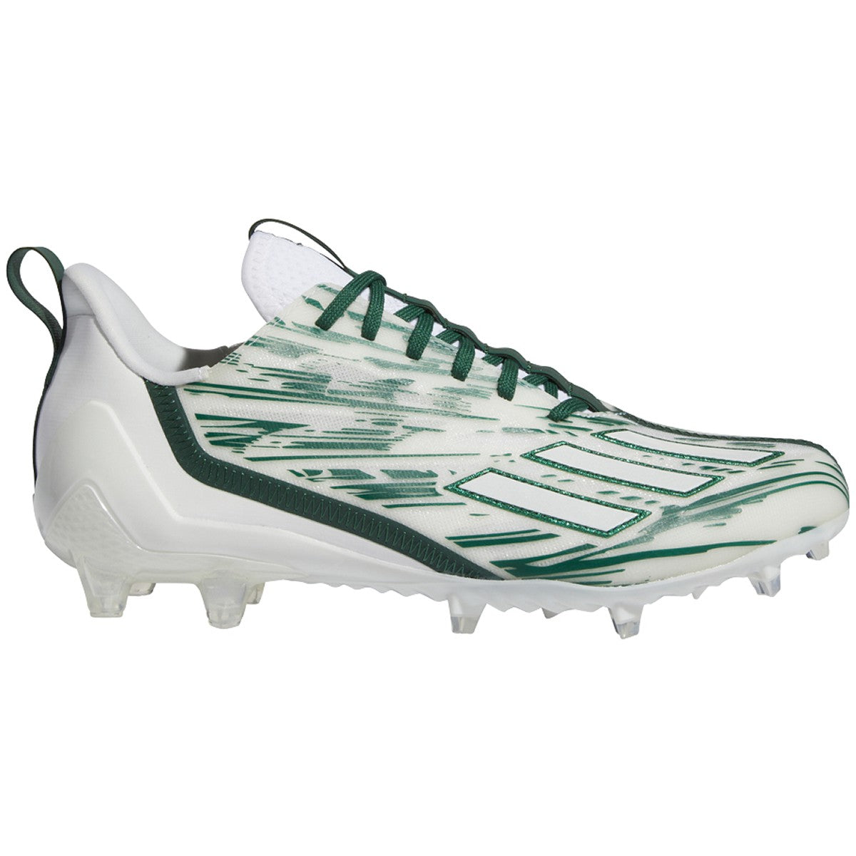 adidas Adizero Mens Football Cleats in White and Dark Green