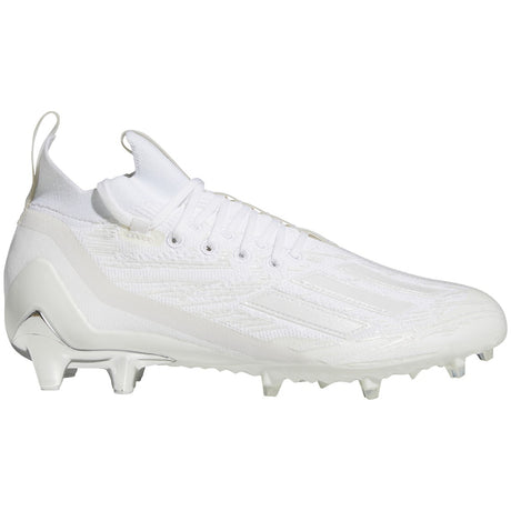 adidas Adizero Primeknit Mens Football Cleats in White and Silver