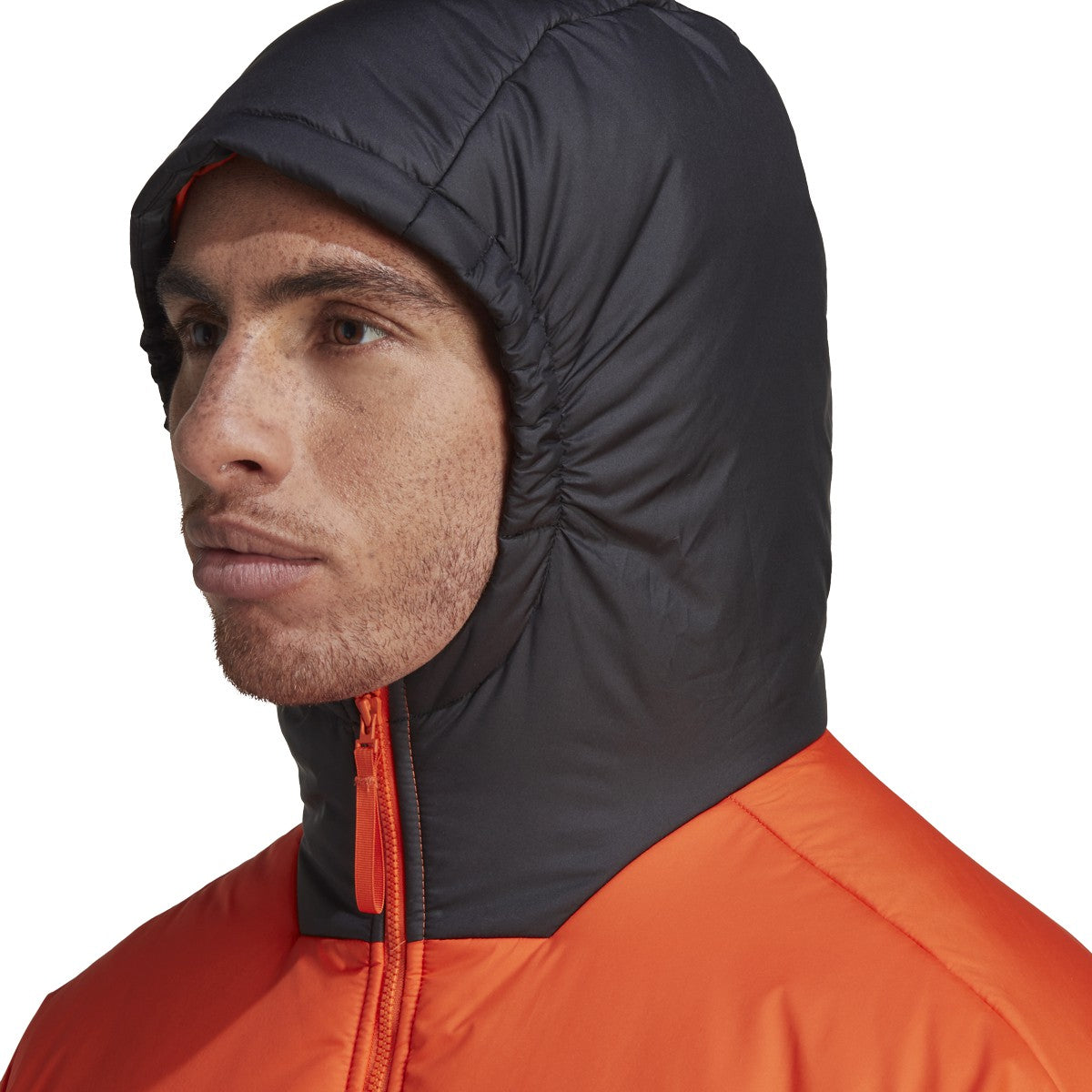 adidas BCS 3-Stripe Mens Puffy Hooded Jacket