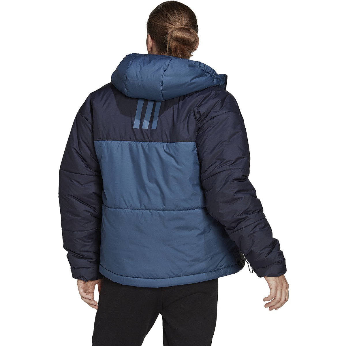 adidas BCS 3-Stripe Mens Puffy Hooded Jacket