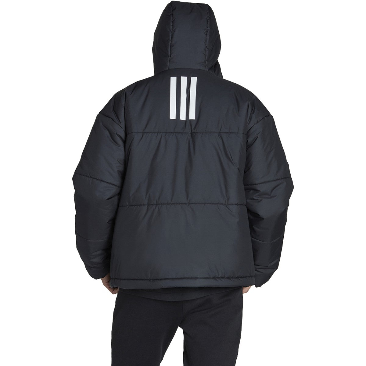 adidas BCS 3-Stripe Mens Puffy Hooded Jacket