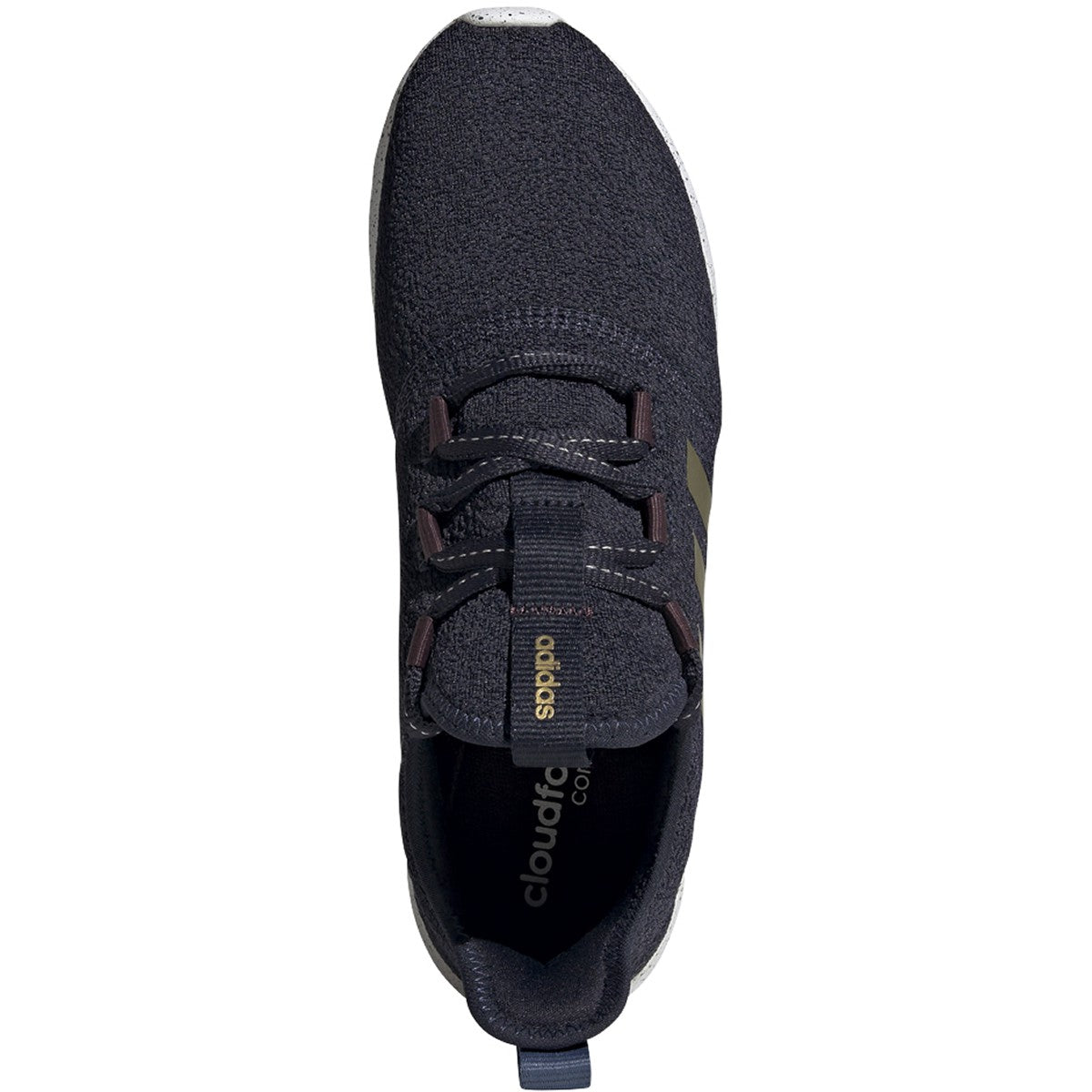 adidas Cloudfoam Pure 2.0 Womens Running Sneakers with Gold Stripes