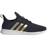 adidas Cloudfoam Pure 2.0 Womens Running Sneakers with Gold Stripes