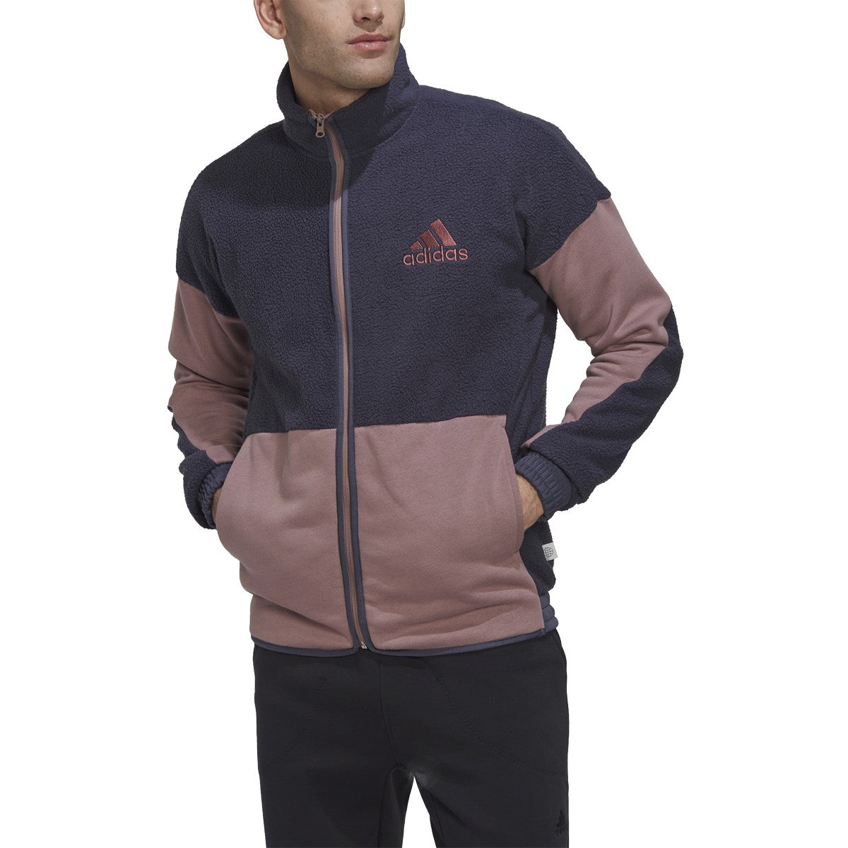 adidas Colorblock SherpaFleece Mens Track Top