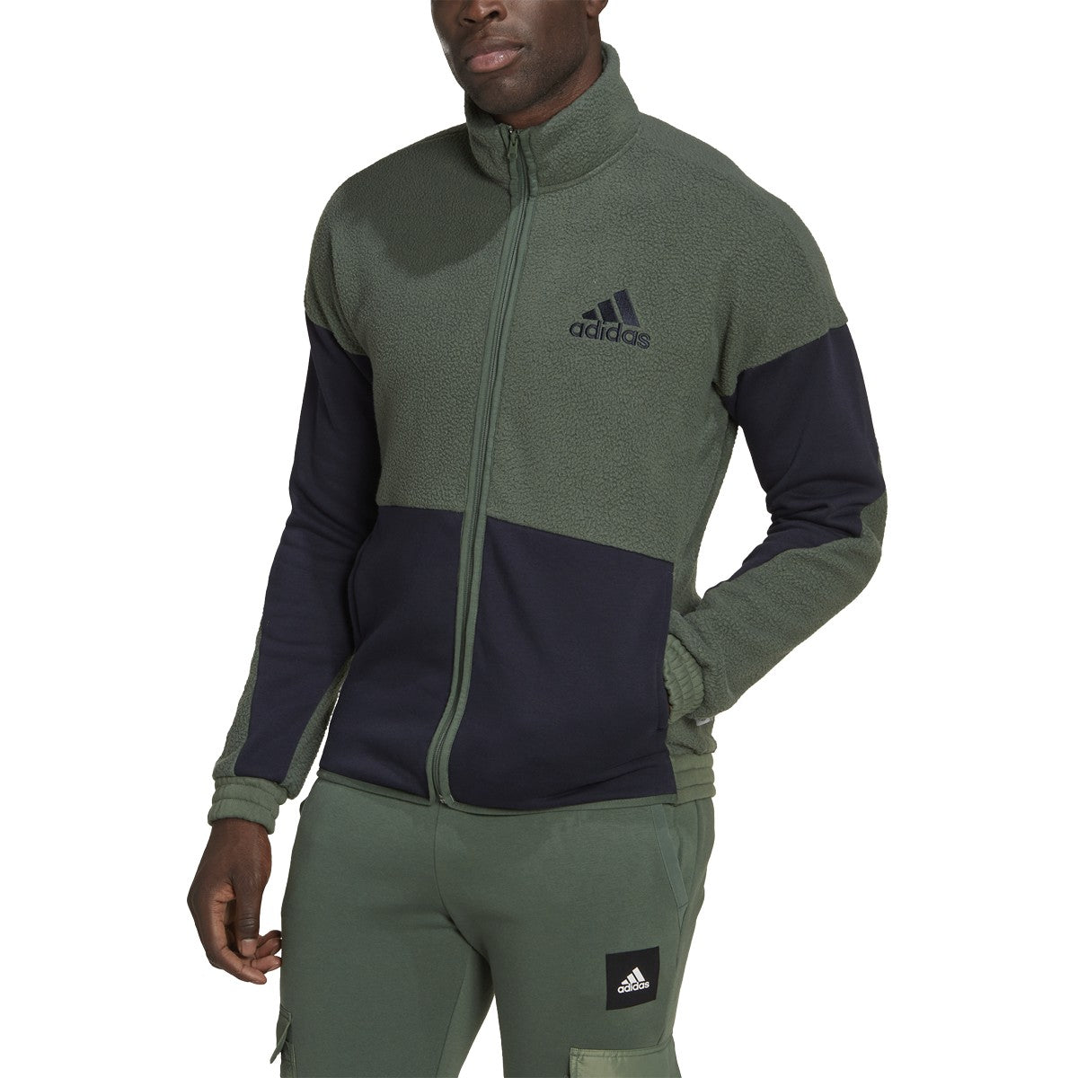 adidas Colorblock SherpaFleece Mens Track Top